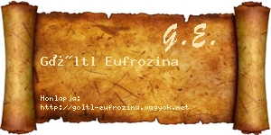 Göltl Eufrozina névjegykártya